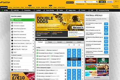 Betfair home page