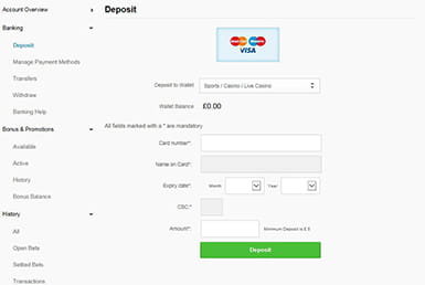 How to deposit with BetVictor