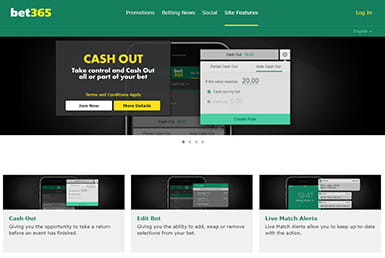 See the Bet365's navigation